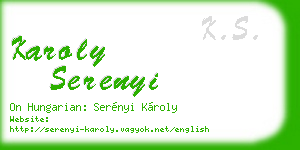 karoly serenyi business card